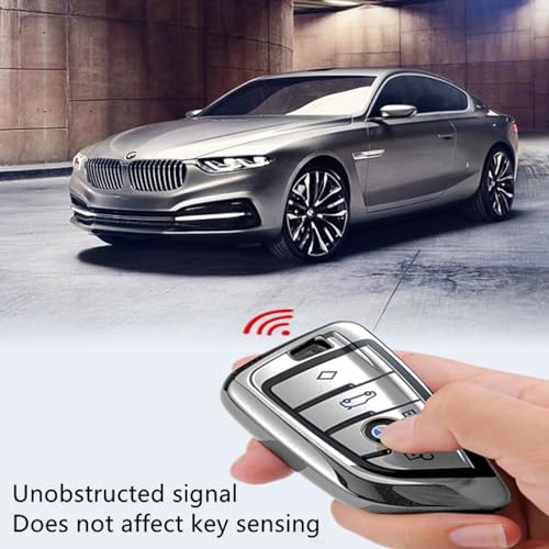 Image of Creativity For BMW X5 Key Fob Cover accessories (Silver Key Case)