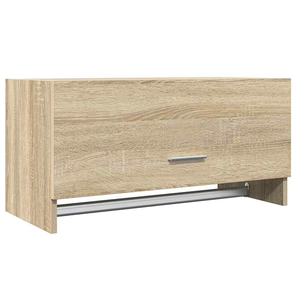 vidaXL Garde-Robe, Armoire à Vêtements, Porte-vêtements, Organisateure de Salle de Bain Buanderie Intérieur, Chêne Sonoma Bois d'Ingénierie