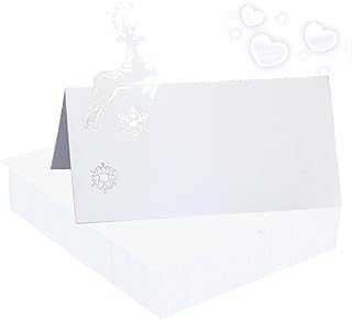 50 Pcs Reindeer Name Cards for Table Setting, Christmas Reindeer Design ...