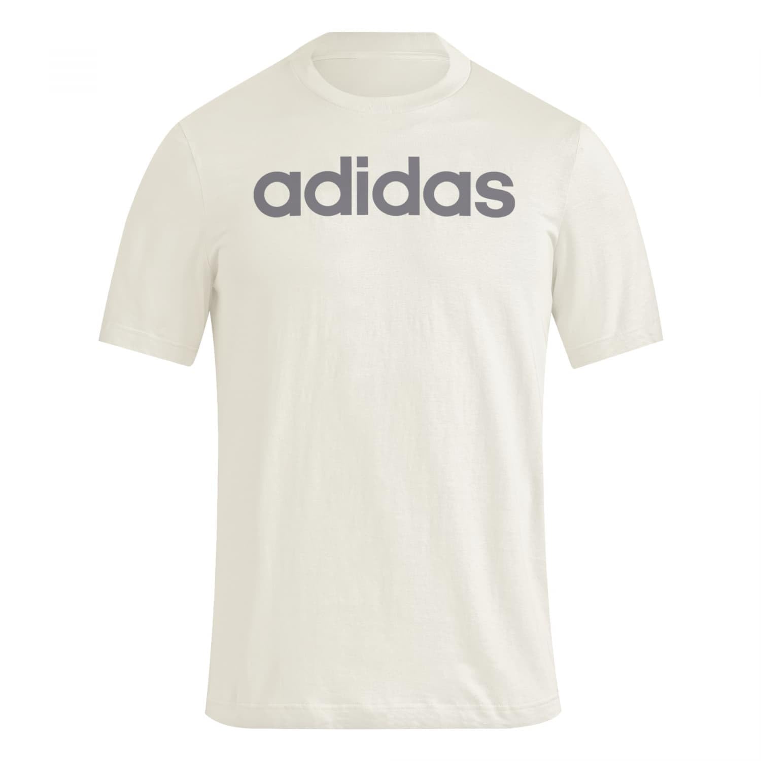 adidas Men's Essentials Single Jersey Linear Embroidered Logo Tee, Alumina, S