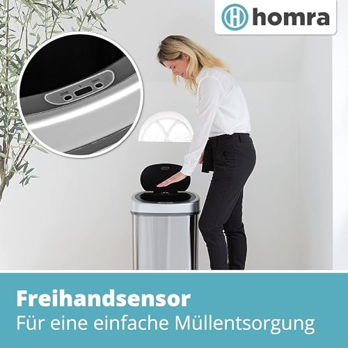 Sensor-Mülleimer Homra Fonix 40L aus Edelstahl mit Soft-Close-Funktion