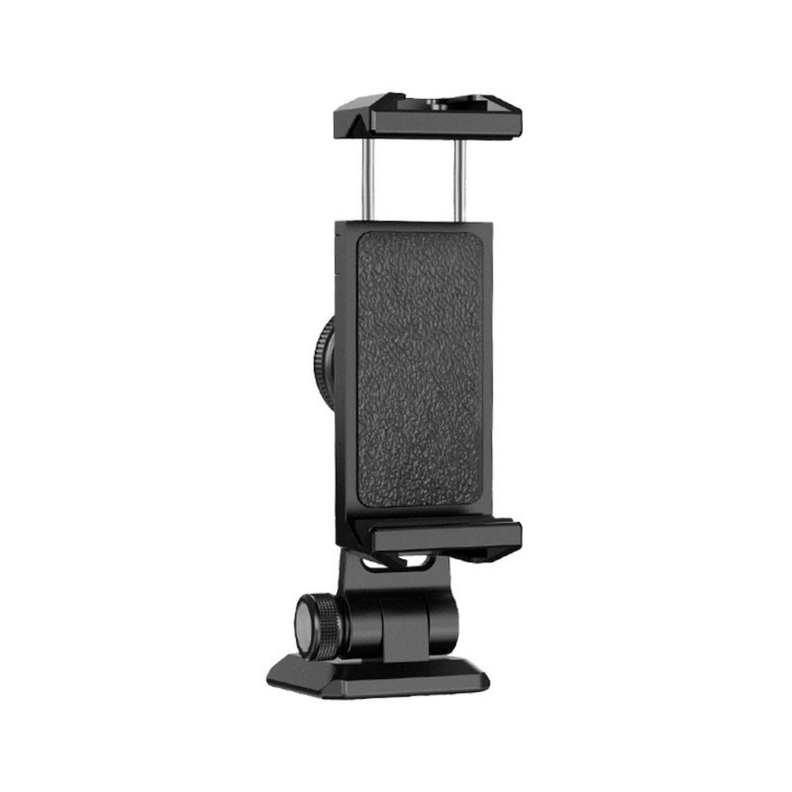 Soporte de trípode para teléfonos inteligentes, clip adaptador ajustable con soportes de zapata fría para mejorar la fotografía de video