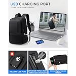 Work Backpack for Men, Expandable Backpack with USB C Charging Port, Water Resistant 15.6 Inch Laptop Backpack, Black - Image 4