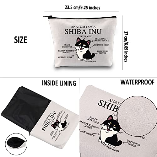 PYOUL Shiba Inu Lover Gift Anatomy of A Black and Tan Shiba Inu Makeup Bag Shiba Inu Mom Cosmetic Bag Shiba Inu Owner Gift Dog Lover Gift (Shiba Inu B EU) - Image 3