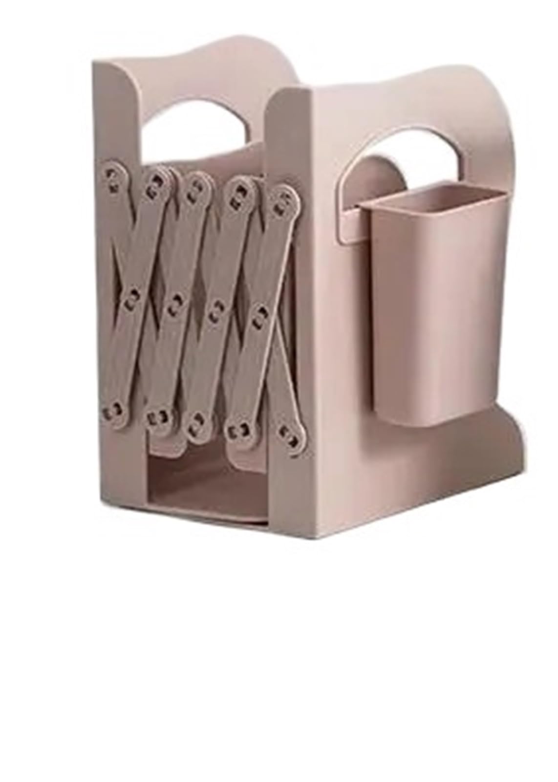 Bookends Bookend Telescopic Storage Rack Pen Holder Book End Fixed Stand Fold Desktop Container(Pink)
