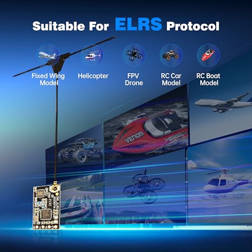 Image of 2 Pcs 2.4GHz ELRS Nano Receiver with 55mm T Antenna for ELRS FPV Remote Controller Ideal for FPV Drone /Tiny Whoop /Fixed Wing /RC Plane (CR8)