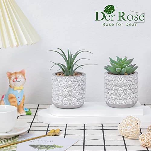 Der Rose 2 Packs Fake Plants Artificial Succulents Plants In Pots For Home Boho Decor Indoor #TOP4