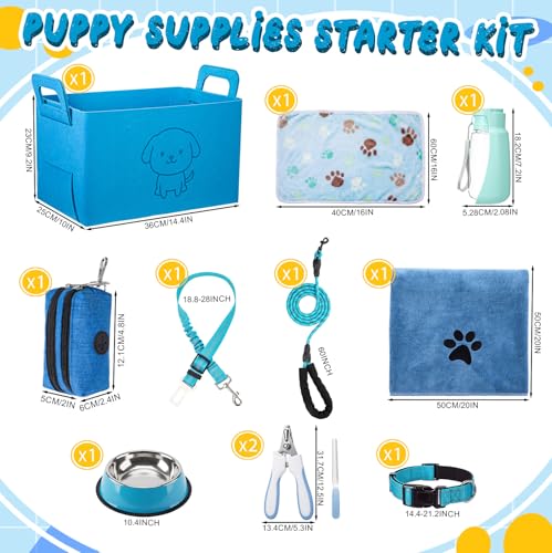 Leitee 50 Pcs Blue Puppy Starter Supplies Kit Small Dog Training Kit - Image 2