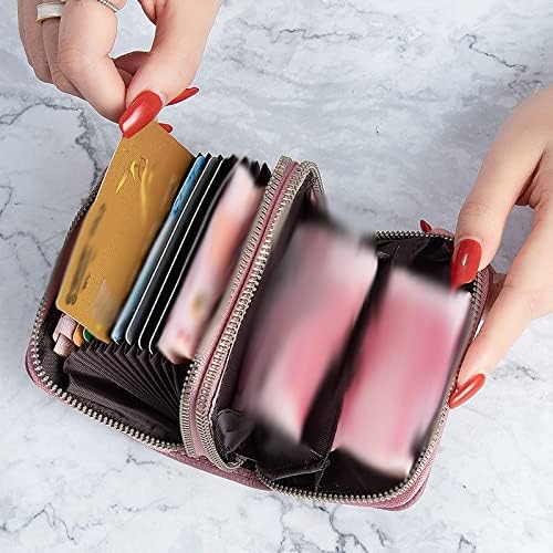 Women's Short Large Capacity Zipper Card Holder PU Leather Wallets Female Small Coin Purse Business ID Cases Pocket (Color : A) (C)4