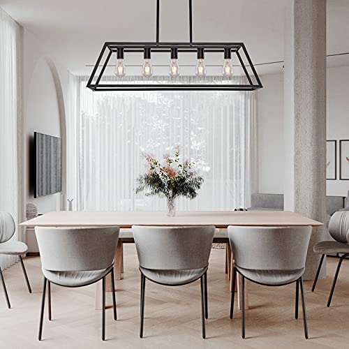 Modern Black Industrial Pendant Lighting for Kitchen, Dining Room, Hallway, and Bar