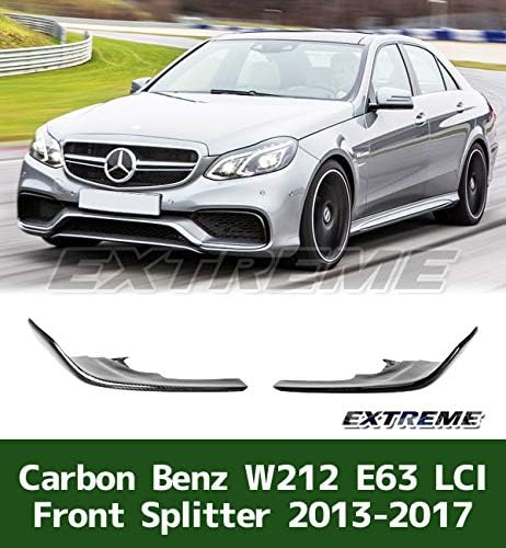 Amazon メルセデス ベンツ Eクラス W212 後期 E63 カーボン フロント スプリッター スポイラー 2014 2016 フロントスポイラー 車 バイク
