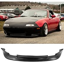 FREEMOTOR802 Front Bumper Lip Splitter Compatible with 1990-1997 Mazda Miata MX-5 All Models, Type GV Style Unpainted Black PU 1PC Air Dam Chin Spoiler Lower Guard Protector