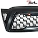 Tidal Replacement Grille Front ABS Grill With 3 Amber LED Lights - Matte Black for 2005-2011 Tacoma