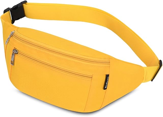 Torba na banan, torba na talię, pas do biegania, mężczyzna, kobieta, torba na ramię, wodoodporna, regulowana, do jazdy na rowerze, siłownia, wspinaczka, na wycieczkę, na wakacje, Żółty, Moda