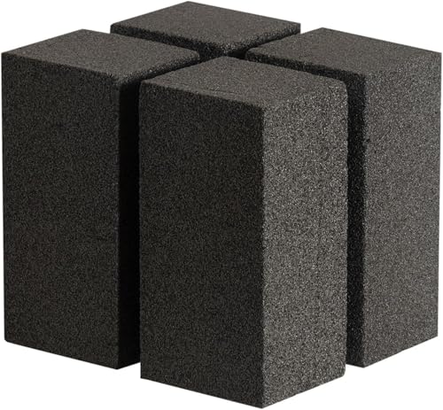 Grill Cleaning Brick 4-Pack – Non-Toxic, Chemical-Free Commercial Grade Pumice Grill Cleaner Blocks for BBQ Grates, Flat Top Griddle & Burnt Grease Removal