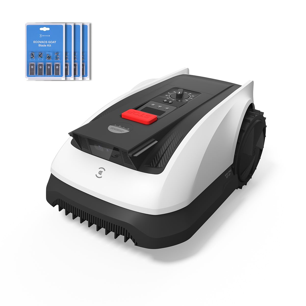 ECOVACS Goat O800 RTK Robot Cortacésped inalámbrico con 4 Juegos de Cuchillas periférico 800 m², RTK+Visión Mejorada por Lidar, Cartografía Automática, Pasajes Estrechos de hasta 0,7 m