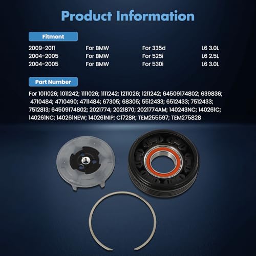 Image of ECCPP AC Compressor Clutch for BMW for 335d 3.0L 2009-2011