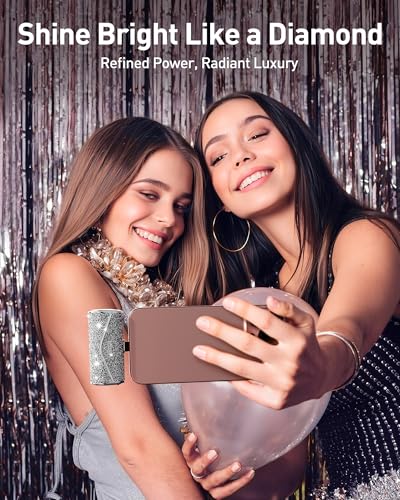 Image of iWALK Upgraded Sparkly Portable Charger 22.5W, 5000mAh Power Bank for iPhone 17 /16 /15 Series, Mini Battery Pack with Built-in USB-C Connector Compatible with Samsung S25 /24, iPad Pro /Air, AirPods