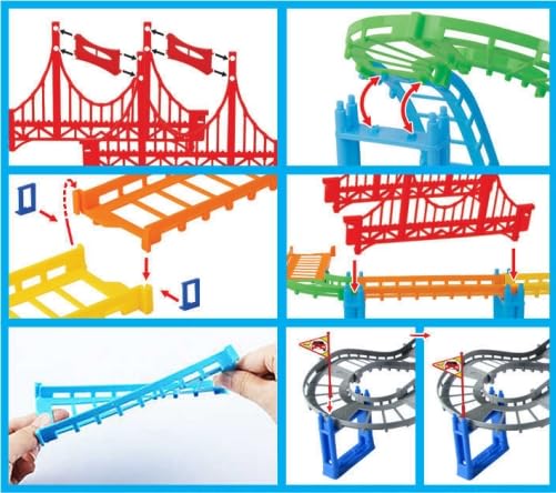 INNOCHEER Toy Aehicle Track Sets and Roadways and Accessories therefor, Construction Car and Flexible Track Playset Create A Engineering Road Games