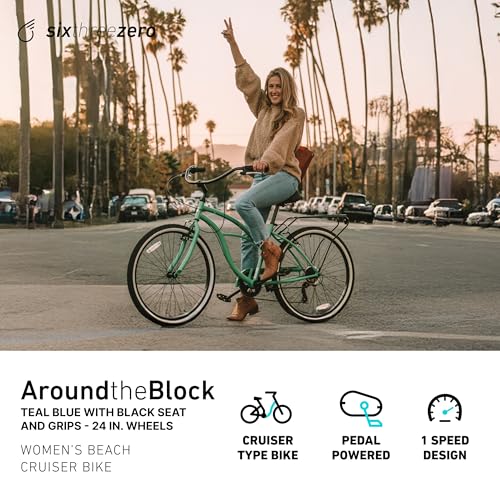 sixthreezero Around The Block Women's Beach Cruiser Bike, Hybrid Bicycle with Rear Rack