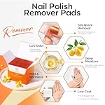 Modelones Nail Polish Remover Pads, Acetone Nail Polish Remover Wipes 50 PCS Professional Individually Wrapped Wet Wipes Easily & Quickly Lemon Smell Glycerin Moisturizing Big Size Portable - Image 2