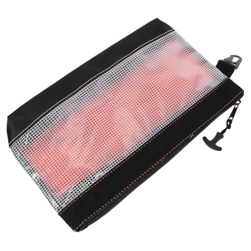 Healeved Bolsa de Herramientas Pequeña Transparente de Pvc con Cremallera Resistente al Agua y Antiestática con Gancho Metálico para Uso Portátil y Organización