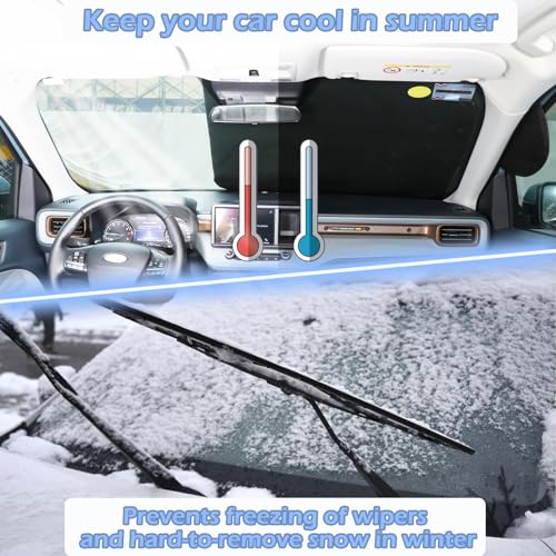 Image of Car Windshield Snow Cover Compatible with Ford Maverick 2022 2023 2024+, Waterproof Windproof Dustproof Sun Protection Snow Protection Car Windshield Cover Available Around The Clock Accessories