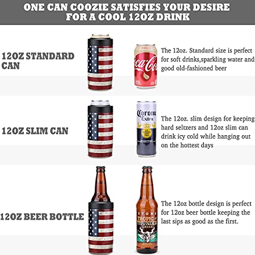 Maxso Slim Can Cooler, 4-In-1 Double Walled Stainless Steel Insulated Beer Can Holder, Works With All 12 Oz Cans,Bottles & As A Pint Cups - 2 Pack #TOP1