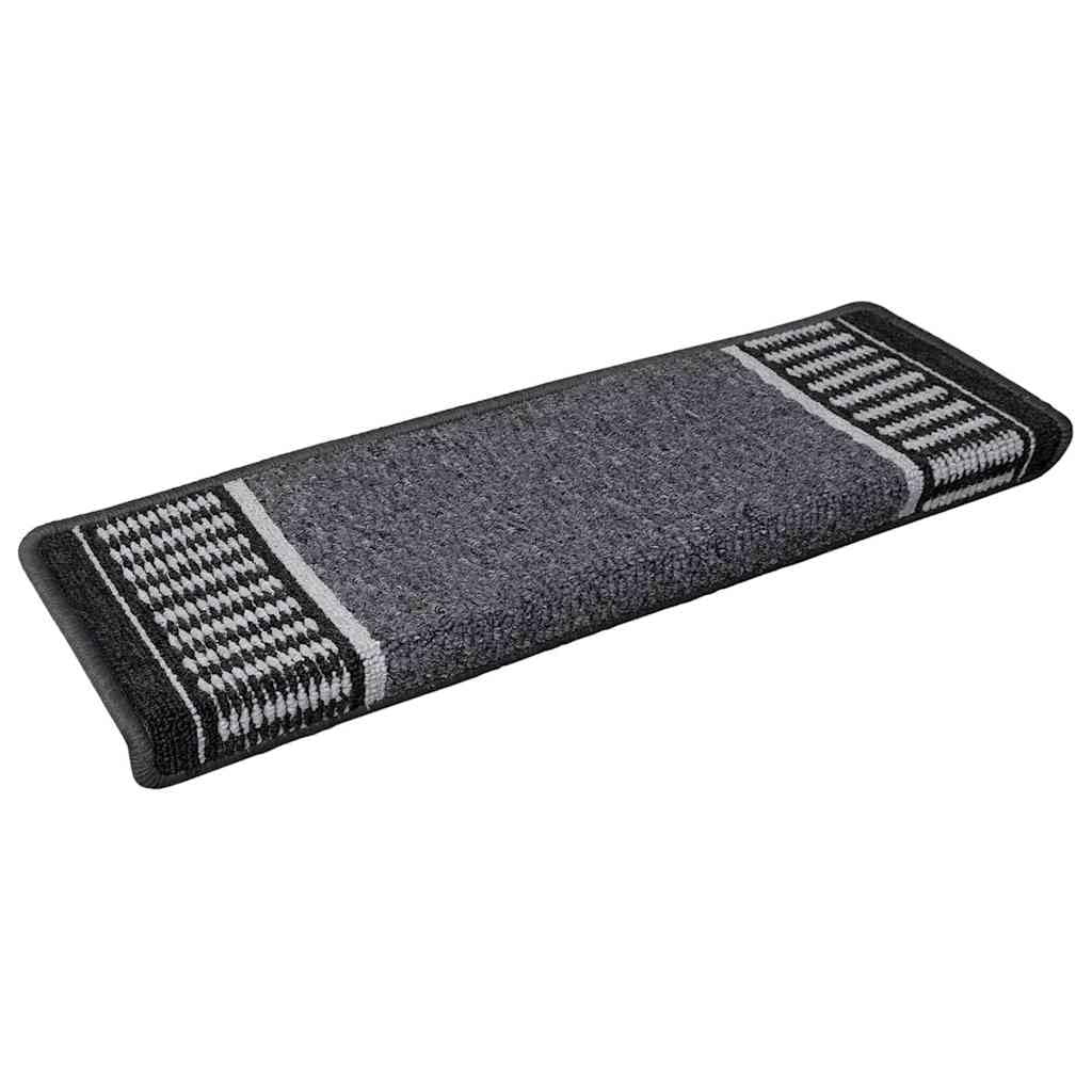 Samoprzylepne ochraniacze na schody, zestaw 15 sztuk, antracytowe, 65 x 21 x 4 cm, antypoślizgowe, tłumiące dźwięki, na drewniane schody w pomieszczeniach