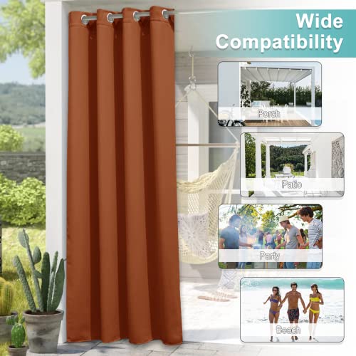 NICETOWN Halloween Outdoor Curtain for Patio Waterproof, Rustproof Grommet Thermal Insulated Extra Wide Blackout Privacy Indoor Outdoor Drape for Gazebo/Cabana, Mecca Red, 1 Panel, W100 x L95