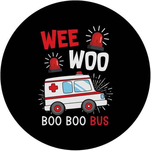 Miniatura 3 de Wee Woo Boo Bus Ambulancia EMS EMT Paramédico PopSockets intercambiables PopGrip