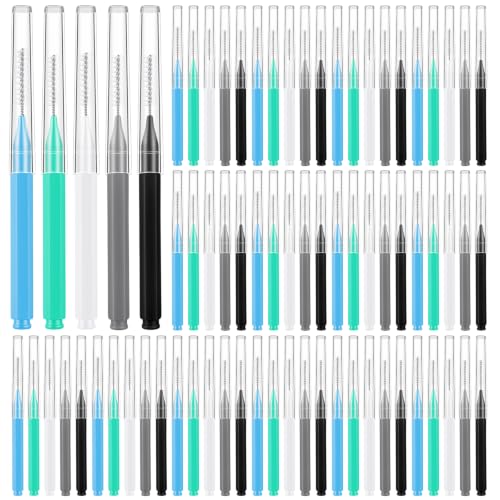 Image of 100 Pcs Interdental Brushes, 3 Sizes Braces Flossers for Cleaner Braces Brush Soft Dental Brushes Toothpicks Dental Floss Picks Dental for Braces Oral Cleaning(5 Colors)