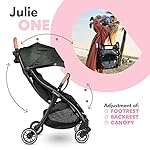 LIONELO Julie One Buggy Kinderwagen bis 22 kg, verstellbare Rückenlehne und Fußstütze, Moskitonetz, Beinwärmer, Getränkehalter und Transporttasche, zusammenklappbar