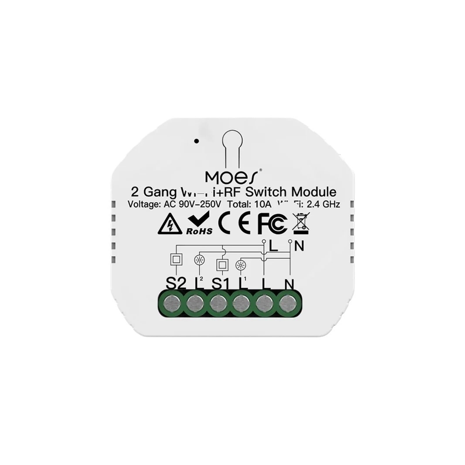 1 módulo de atenuación de luz inteligente/módulo de interruptor 1/2 canal 1/2 grupo(2 Gang Switch)