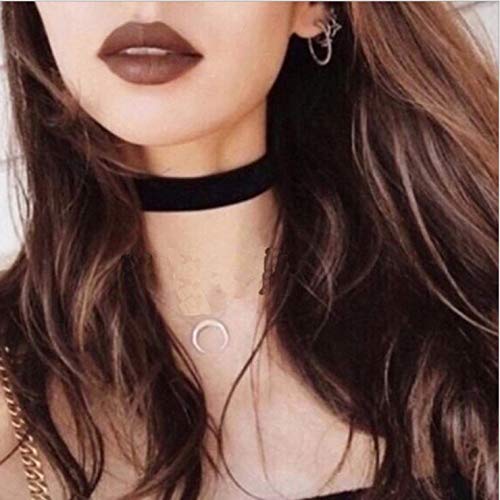 Ronglia Goth Velvet Choker Necklaces Black Chokers Collar Necklace Jewelry for Woomen and Girls