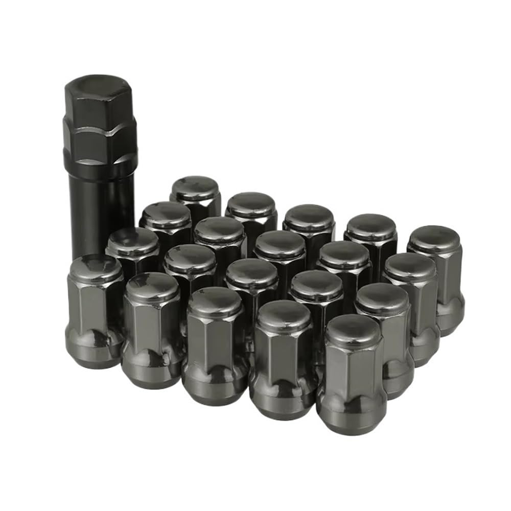 Tornillos de rueda Compatible con Cadillac Tuercas de rueda con asiento cónico extremo cerrado abultado bellota M12 x 1.25 hexagonales para llantas de coche
