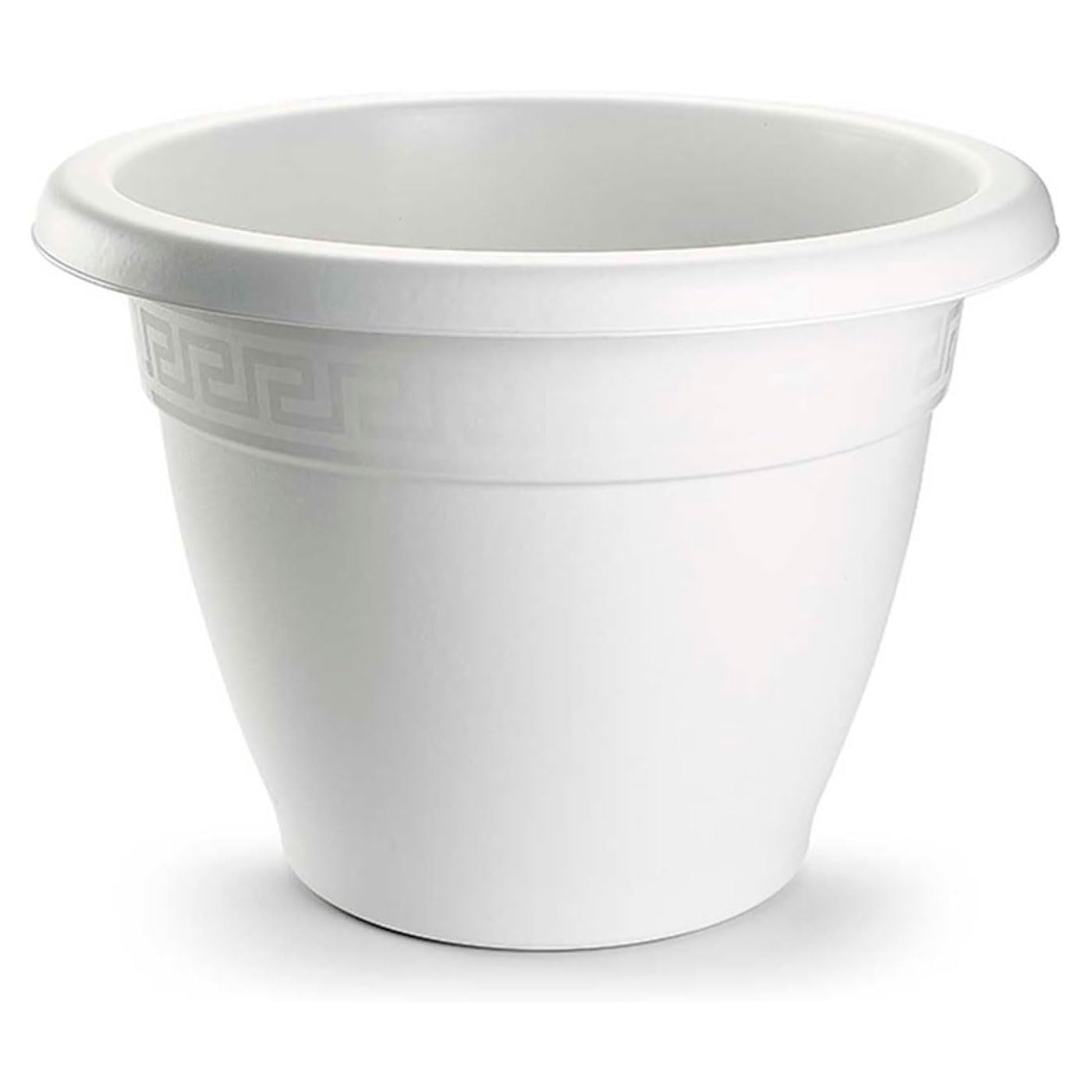 Acan Tradineur - Pack de 2 Macetas Redondas Terracota - Fabricado en Plástico -Macetero Apto para Exterior e Interior del hogar - Ø 60 cm - Color Blanco