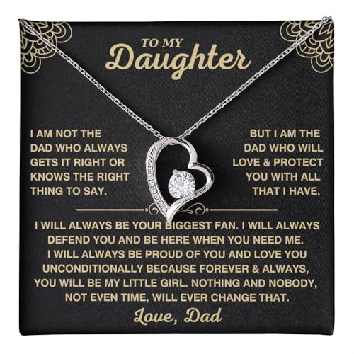 To My Daughter Necklace, Personalized Daughter Necklaces from Mom and Dad, Daughter Gifts from Mother or Father, Beautiful Necklaces for Women, Birthday Gift Idea for Women