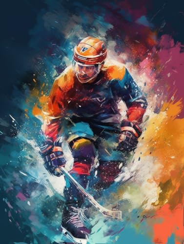 Diamond Art Hockey Painting Kit 11.7x15.8" with Diamond Dots