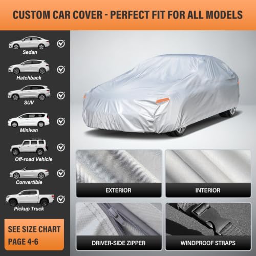 Image of Kayme Coupe Car Cover See Vehicle Size Chart for Accurate Fit, Size C2