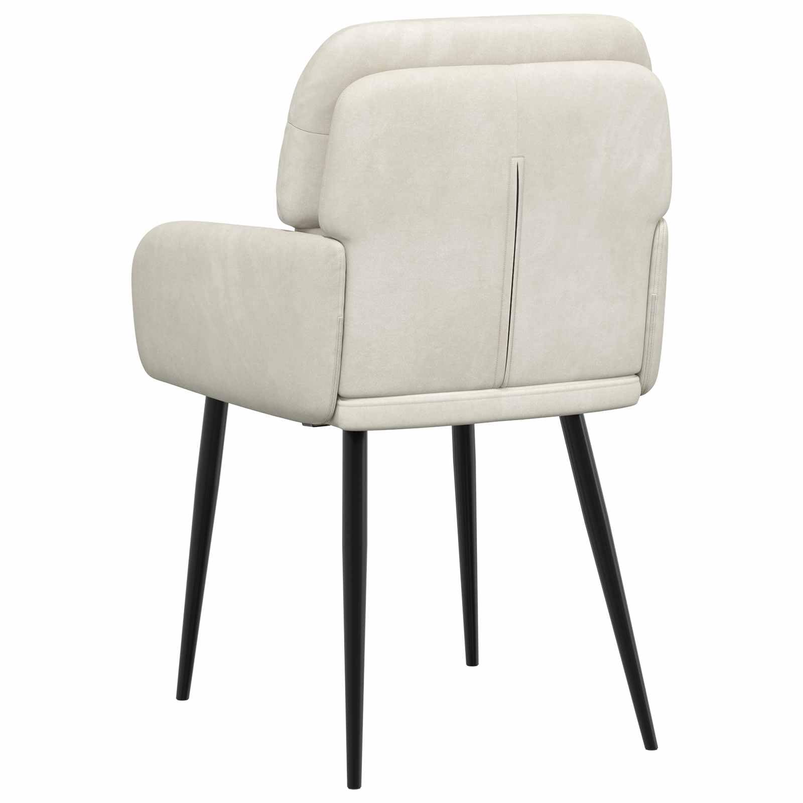 Krzesło do jadalni, zestaw 2 szt., aksamitne kremowe z podłokietnikami, ergonomicznie wyściełane, nowoczesne wzornictwo, stabilna metalowa rama, wygodne oparcie, idealne do jadalni, kuchni