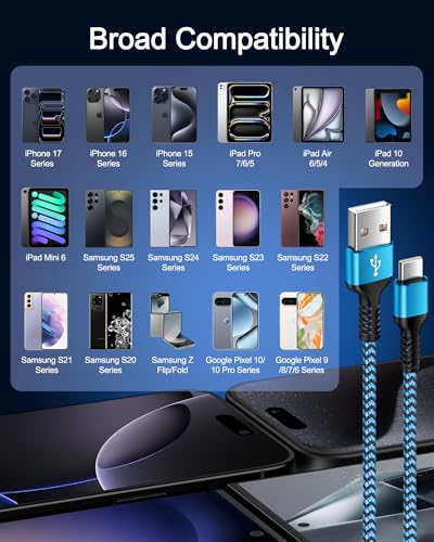 2Pack Braided Carplay Cable for iPhone 17