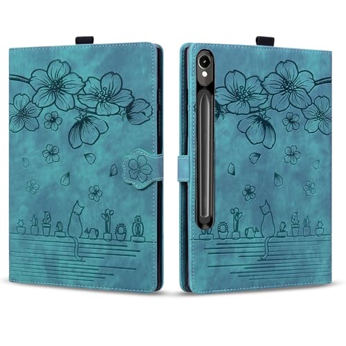 Étui pour Samsung Galaxy Tab S10 FE+ vert en cuir synthétique antichoc