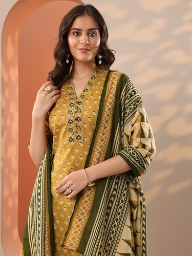 Image of Libas Printed Libas Cotton Straight fit Kurta set for Women | daily wear suit