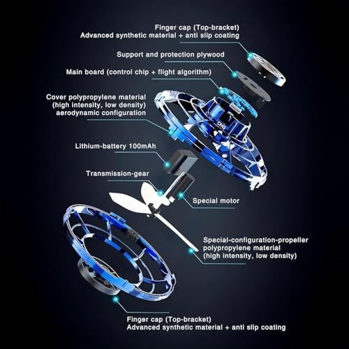 Image of Mini Flying Toys Spinner for Kids - LED UFO Boomerang Toy, Hand Controlled Flying Ball, Rechargeable Light Spinner Ball, Toy Drone Indoor Outdoor