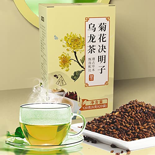 Tea, Health Herbal Drink Bags, with Chrysanthemum, Cassia Seeds, Oolong Tea, Honeysuckle, Osmanthus, Wolfberry, Gifts for Tea Drinkers, 20 Tea Bags