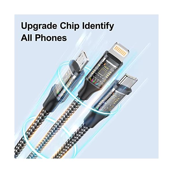 SIZUKA Multi USB Kabel, Universal Ladekabel [1.2M ] 4 in1 Handy ladekabel Mehrfach Ladekabel Micro USB Typ C Lightning… – Bild 14