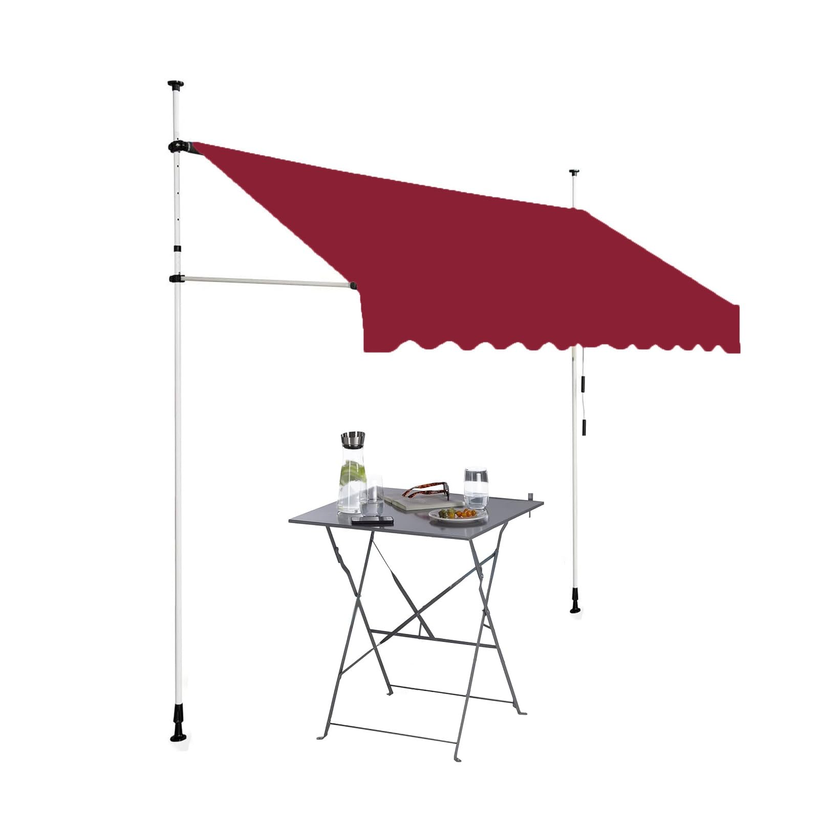 YLFFFZXK Markisen fr die Terrasse, wasserdicht, manuell einziehbare  Markise, Aluminiumrahmen, verstellbare Pergola-Schattenabdeckung mit  Kurbel, ...