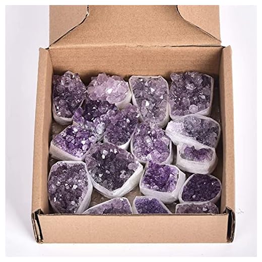 AMOYSTONE 1LB Amethyst Clusters Bulk Amethyst Crystal Stones for Chakra Healing Meditation Decoration Jewelry Making