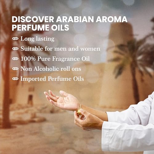 Image of Arabian Aroma Mukhallat Mateen Attar | Saffron, Rose & Sandalwood Attar | Alcohol-Free, Long-Lasting | 100% Pure Perfume | Itra Perfume For Men | Fresh Oriental Ittar (6ml)